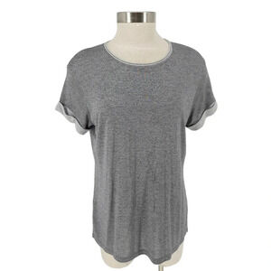 Vince Tee Shirt Gray Rolled Cuffed Short Sleeve Lightweight Top